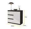 Komoda 80 Cm Antracyt / Biały Mat 3 Szuflady, 1 Drzwi, 1 Podgląd zdjęcia produktu 2