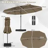 Diagrams and measurements of a large outdoor umbrella. Podgląd zdjęcia produktu