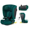 A collage of images showing a teal Kinderkraft car seat from different angles and in different configurations. Produktbild-Vorschau