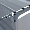 A close-up view of the corner of a grey fabric shelving unit. Produktbild-Vorschau