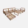 sweeek - Gartengarnitur aus Holz 5 Sitze - Mendoza - Produktbild-Vorschau 4
