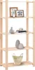 A wooden shelving unit with decorative items on each shelf. Náhled obrázku produktu