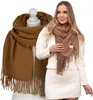 Peterson dames sjaal van polyester, lichtbruin, 180 x 70 cm Productafbeelding-voorbeeld 1