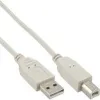 InLine USB 2.0 Kabel, A an B, beige, 1,8m, bulk, 1,8 m, USB Produktbild-Vorschau 2