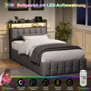 UnboxG Polsterbett 90x200cm mit USB, Jugendbett Einzelbett Produktbild-Vorschau 3