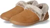 A pair of brown slippers with faux fur trim. Produktbild-Vorschau
