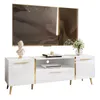ONYX TV-Schrank auf goldenen Füßen, weiß glänzend, 158 cm, Produktbild-Vorschau 1