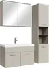 A bathroom furniture set including a vanity with a sink, a mirrored cabinet, and a tall cabinet. Produktbild-Vorschau
