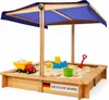 Pískoviště s nastavitelnou střechou 98 x 98 x 17 cm, Náhled obrázku produktu 1