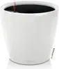 A white, high-gloss planter with a water level indicator visible inside. Voir les images du produit