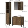Diagram showing the dimensions of a bathroom furniture set. Podgląd zdjęcia produktu