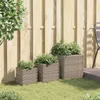 vidaXL Pflanzkübel 3 Stk. Grau Poly Rattan Produktbild-Vorschau 3