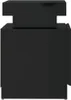 A side view of a black nightstand. Náhľad obrázku produktu