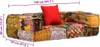 vidaXL 2-Sitzer Modularer Pouf Patchwork Stoff Produktbild-Vorschau 7
