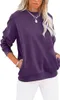ASKSA Damen Pullover Rundhals Langarm Sweatshirt Casual Produktbild-Vorschau 1
