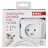 EMOS Predlžovací kábel - kocka 1,9 m / 4 zásuvky / biely / Náhľad obrázku produktu 10