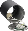 A black cylindrical light fixture with internal wiring and a base plate with electrical connectors. Anteprima dell’immagine prodotto
