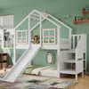 Flieks Etagenbett 90x200cm mit Rausfallschutz, Kinderbett Produktbild-Vorschau 2