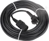 A coiled black power cable with two black connectors. Voir les images du produit