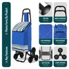 VOUNOT® Einkaufstrolley Klappbar mit 6 Räder, Produktbild-Vorschau 4
