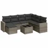 Möbel 8-tlg. Garten-Sofagarnitur mit Kissen Grau Poly Produktbild-Vorschau 2