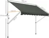 A diagram showing the dimensions of a retractable awning. Produktbild-Vorschau