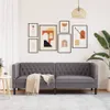 Divano Chesterfield a 3 Posti Grigio in Pelle finta Anteprima dell’immagine prodotto 3