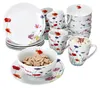 12tlg Frühstücksset Marie Porzellan 6 Pers Teller Becher Produktbild-Vorschau 1