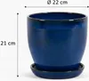 Pot de fleurs en céramique modèle « EggPot » 22 cm en bleu Voir les images du produit 2