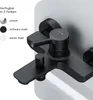 A black faucet is shown mounted on a white surface, with color options listed to the left. Produktbild-Vorschau