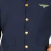 Nahaufnahme der Jacke mit goldenen Knöpfen und Flügelabzeichen. Anteprima dell’immagine prodotto