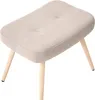 BELIANI Sessel Beige Stoff Gepolstert Gesteppt mit Hocker Produktbild-Vorschau 9