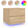 Comodino a parete con luci LED Rovere Sonoma Anteprima dell’immagine prodotto 1