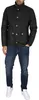 A man wearing a black jacket and blue jeans, standing against a white background. Produktbild-Vorschau