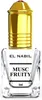 A clear studio shot of a small perfume bottle with a gold cap. Voir les images du produit