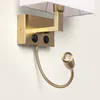 Metall-Wandleuchte mit LED-Leselampe Waldorf Messing Produktbild-Vorschau 4
