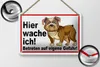 Blechschild Hinweis 18x12cm Hier wache ich Hunde Produktbild-Vorschau 2