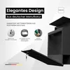 A marketing image showcasing a black mailbox with its features highlighted by text and icons. Anteprima dell’immagine prodotto