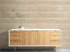 A wooden sideboard with drawers and cabinets is placed against a wood-paneled wall. A small potted plant sits on top of the sideboard. Anteprima dell’immagine prodotto