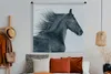MuchoWow® Wandteppich Wandbehang Pferd - Friese - Wind Produktbild-Vorschau 4