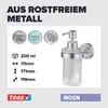 A product image showcasing a soap dispenser with accompanying feature callouts and branding. Anteprima dell’immagine prodotto