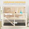 PawHut Hamsterkäfig aus Holz 3 Etagen Nagerkäfig mit Wippe Produktbild-Vorschau 4