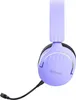A close-up studio shot of a purple gaming headset with a black microphone. Produktbild-Vorschau