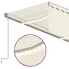 A close-up view of a cream-colored retractable awning with integrated LED lighting. Náhled obrázku produktu