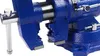 A close-up view of a blue metal vise, showing its jaws and handle. Podgląd zdjęcia produktu