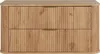 A front view of a wooden bathroom cabinet with two drawers. Voir les images du produit