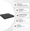 A dark gray cushion is shown next to a series of feature callouts. Produktbild-Vorschau