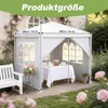 QEENTOE, gazebo da giardino 3x3 metri, bianco, tenda in Anteprima dell’immagine prodotto 2