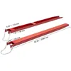 Two red fork extensions are shown diagonally on a white background. Dimensions are indicated with text and lines. Voir les images du produit
