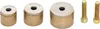 Three cylindrical metal objects with a circular opening on top, and two bolts are arranged on a white background. Anteprima dell’immagine prodotto